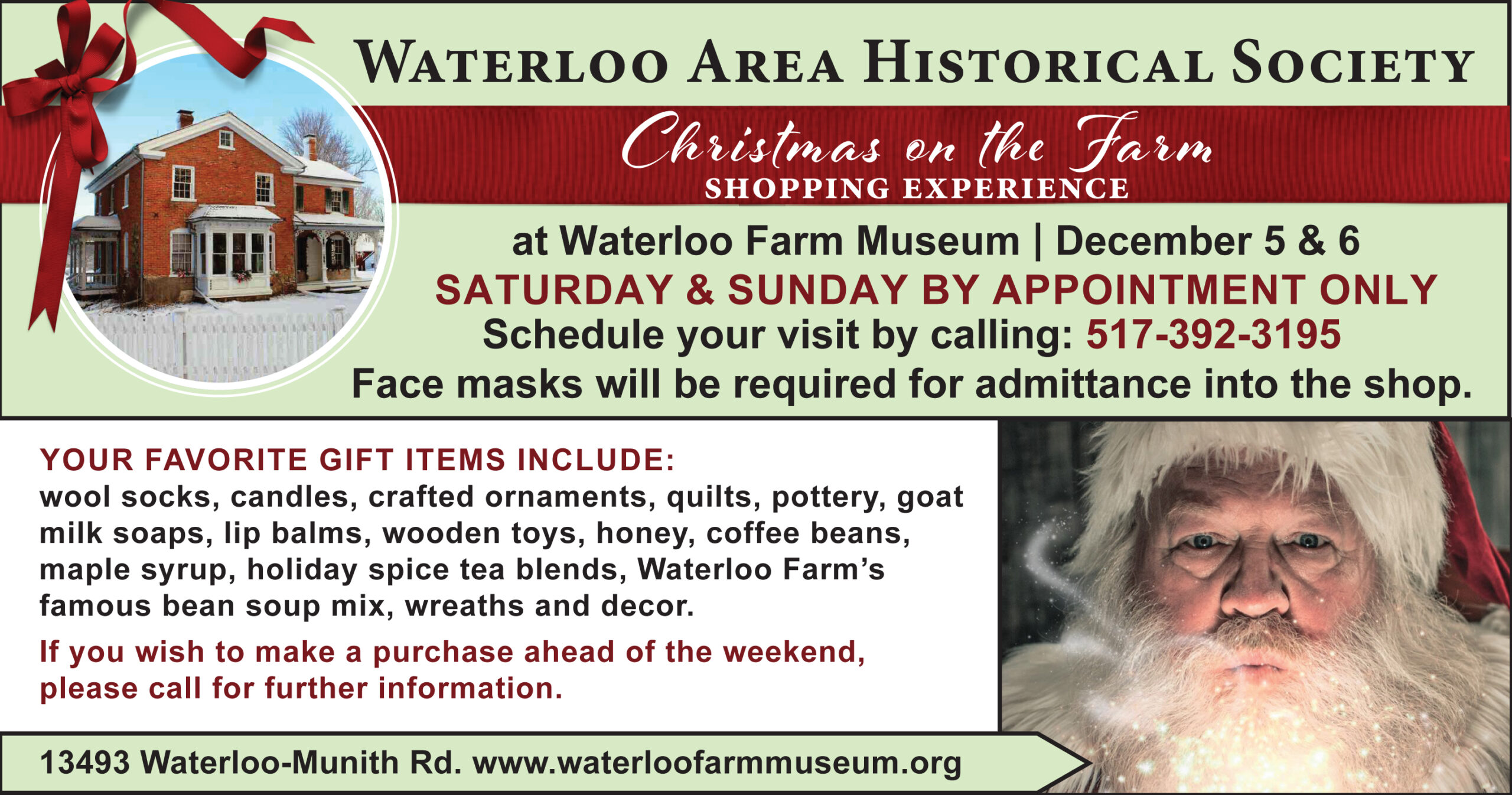 Waterloo Area Historical Society Hosts Christmas on the Farm Shopping Experience