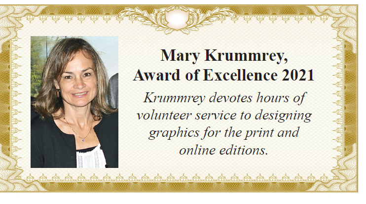 SCN launches ‘Award of Excellence’ and ‘Readership Award.’ Inaugural recipients: Mary Krummrey and Keith Michaels