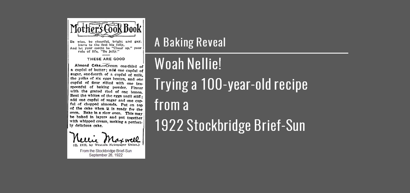 Woah Nellie! Almond Cake (topped with meringue soup)