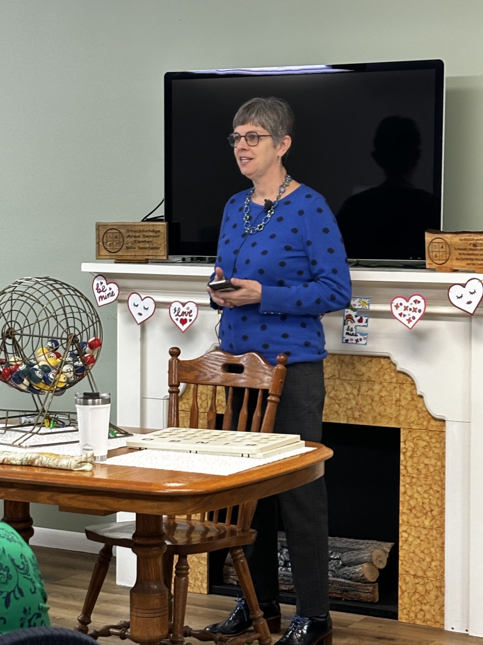 State Representative Julie Brixie visits Stockbridge Area Senior Center