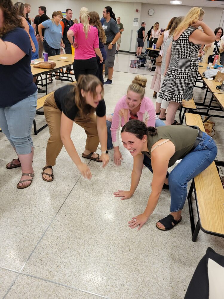 Staff practicing energy-generating behaviors.