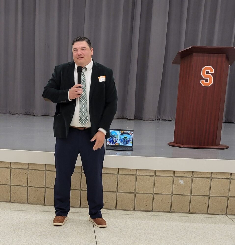 Steve Keskes announces grants awarded to the school district for the 2024/2025 school year.