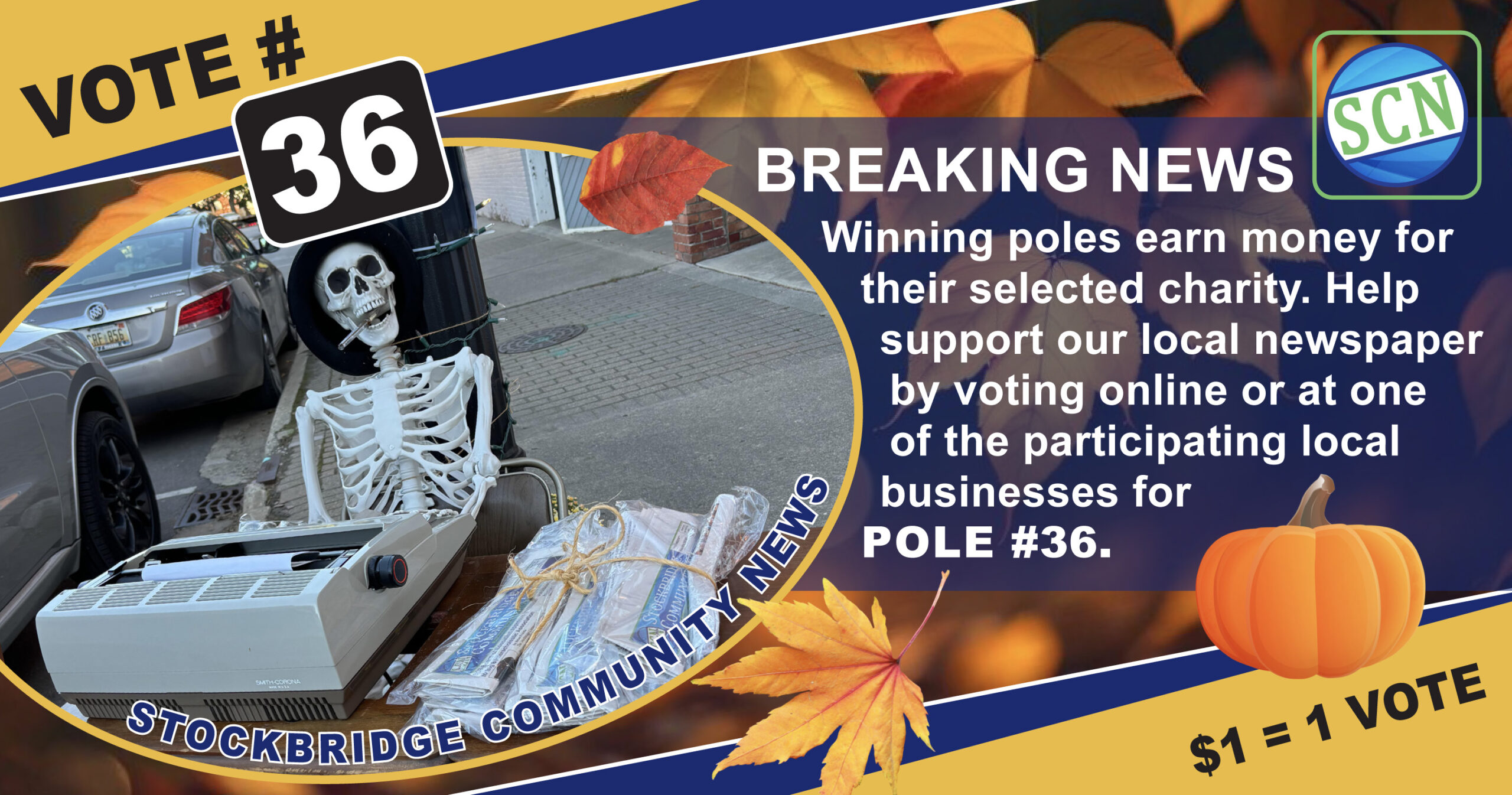 BREAKING NEWS: Help SCN fundraise by voting for our light pole!