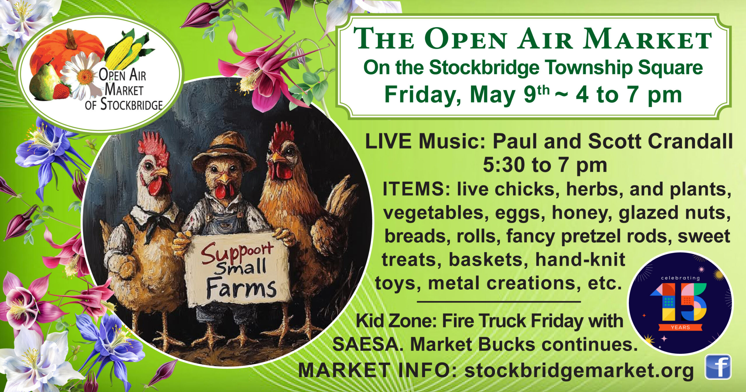 The Open Air Market of Stockbridge is on the township square on May 9