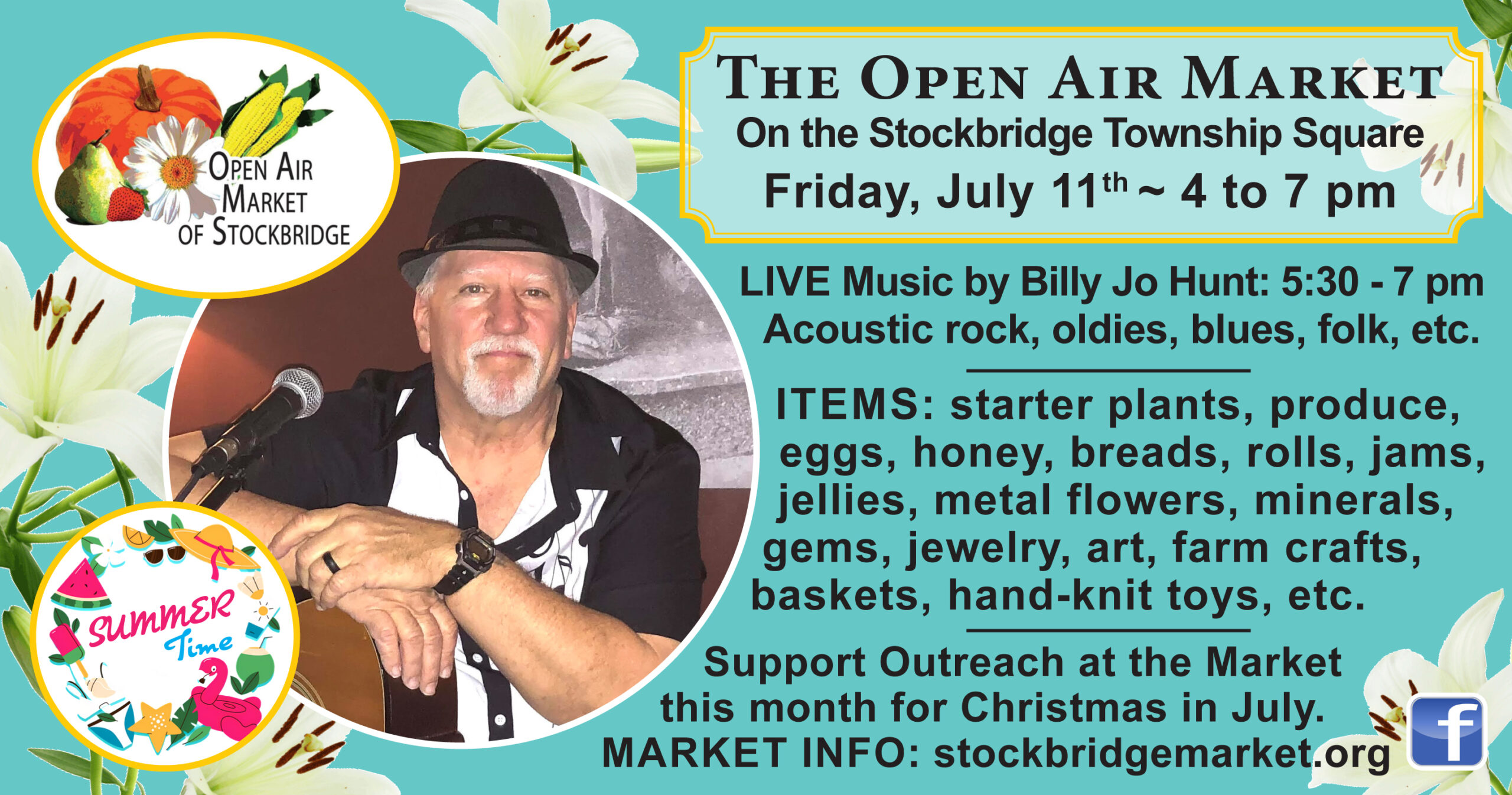 The Open Air Market of Stockbridge is on the township square on July 11