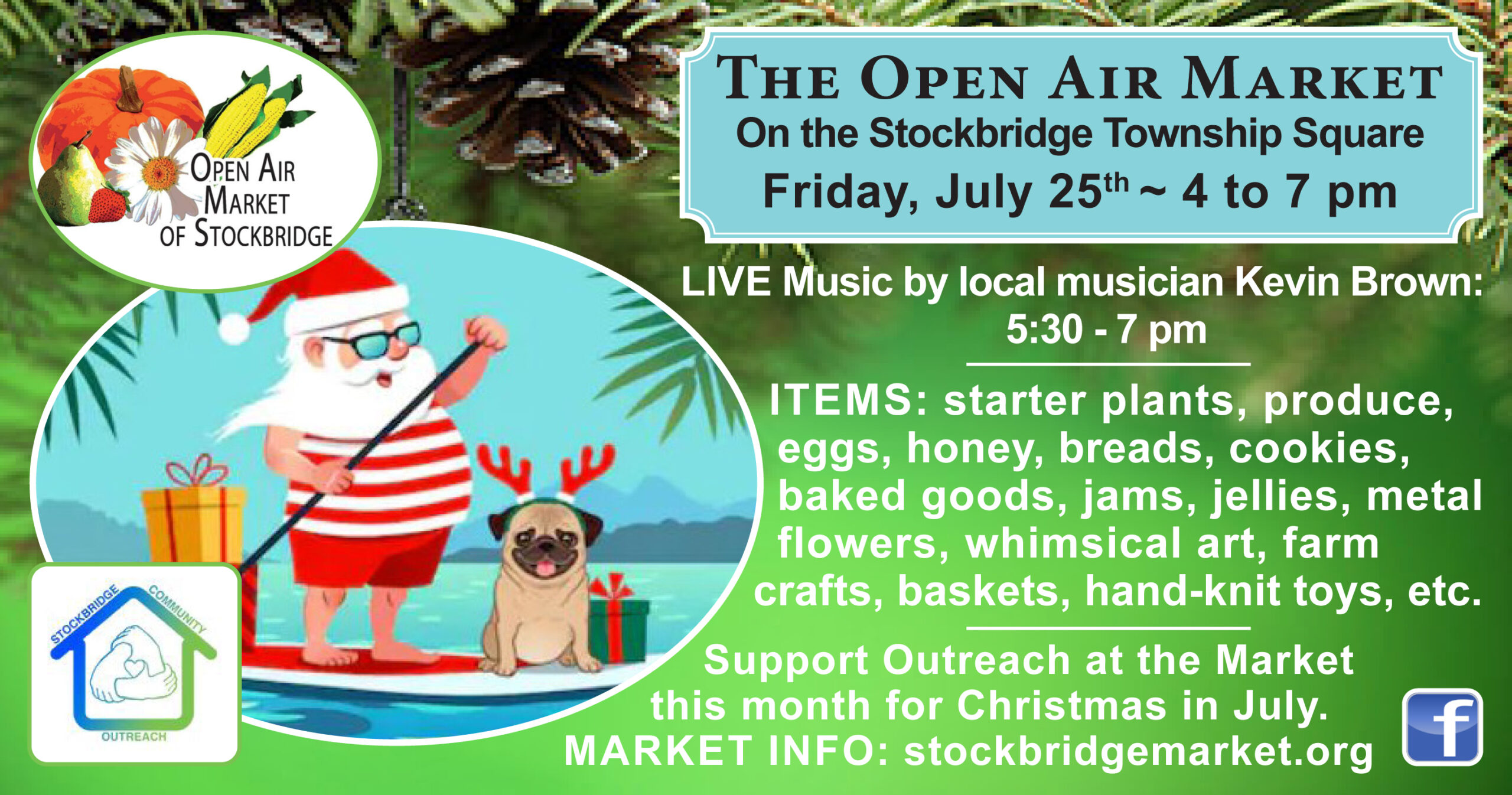 The Open Air Market of Stockbridge is on the township square on July 25