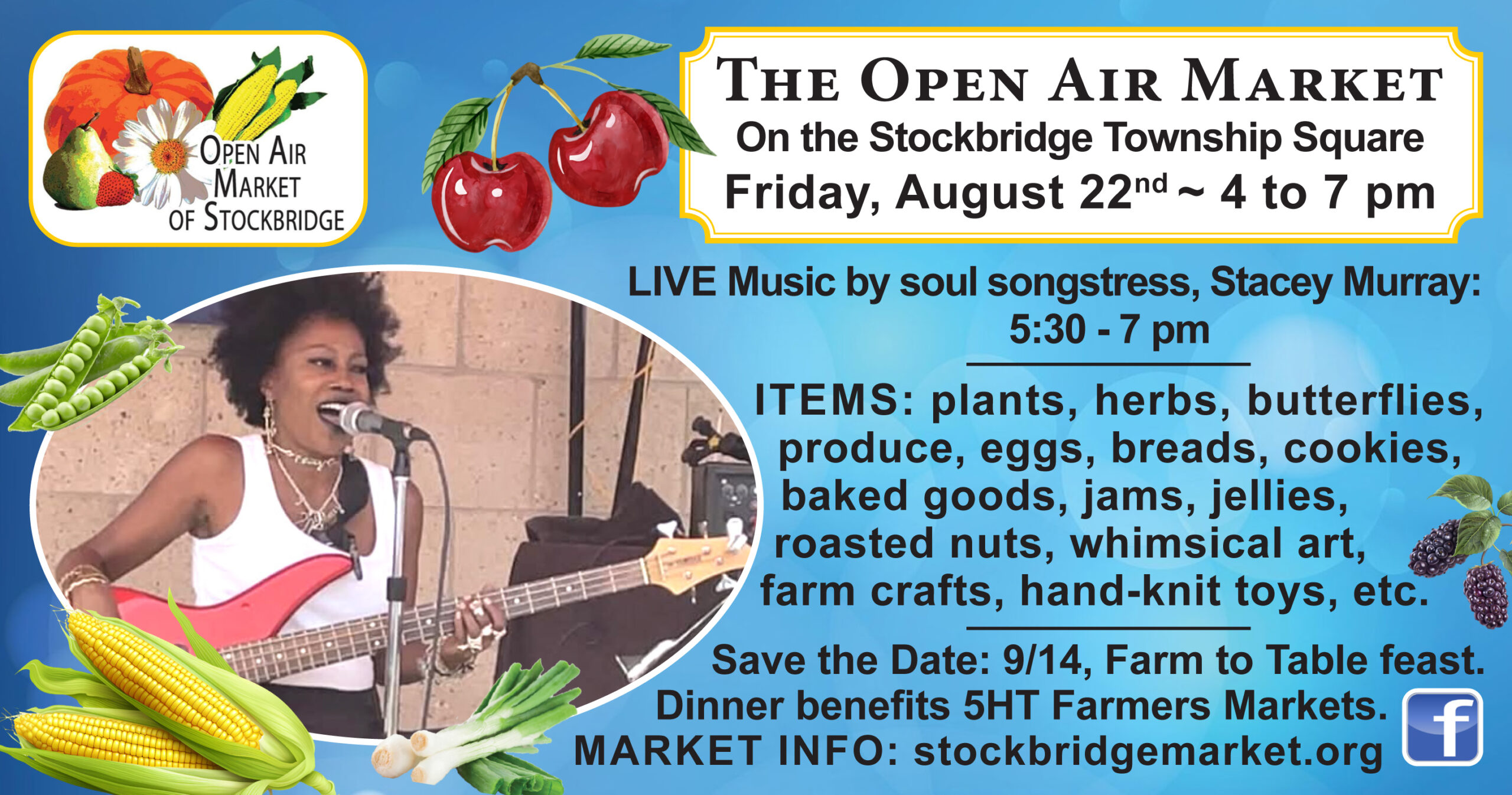 The Open Air Market of Stockbridge is on the township square on August 22