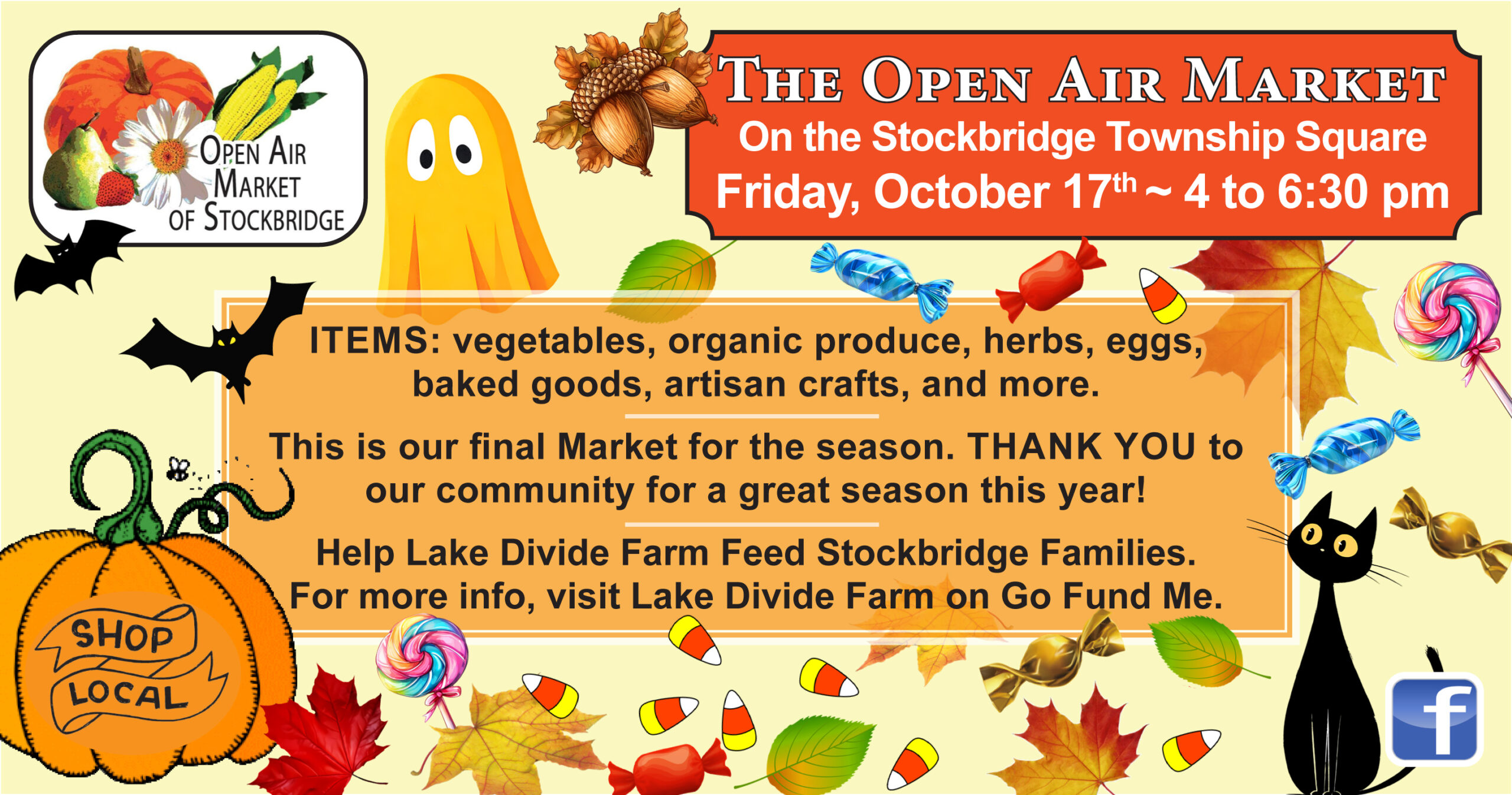 The Open Air Market of Stockbridge is on the township square on October 17