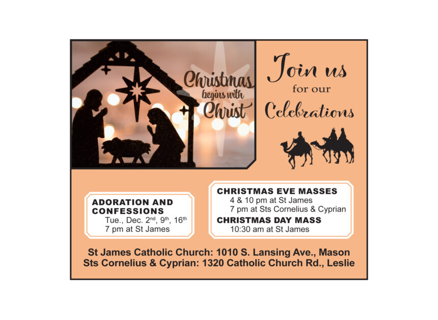 Celebrate Christmas with the Catholic Community of Sts. James, Cornelius & Cyprian
