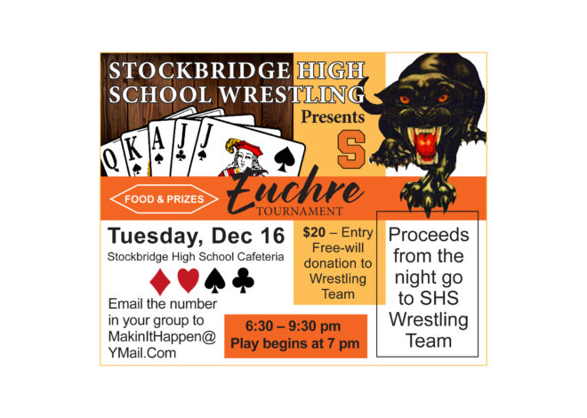Stockbridge High School Wrestling Team hosts euchre tournament