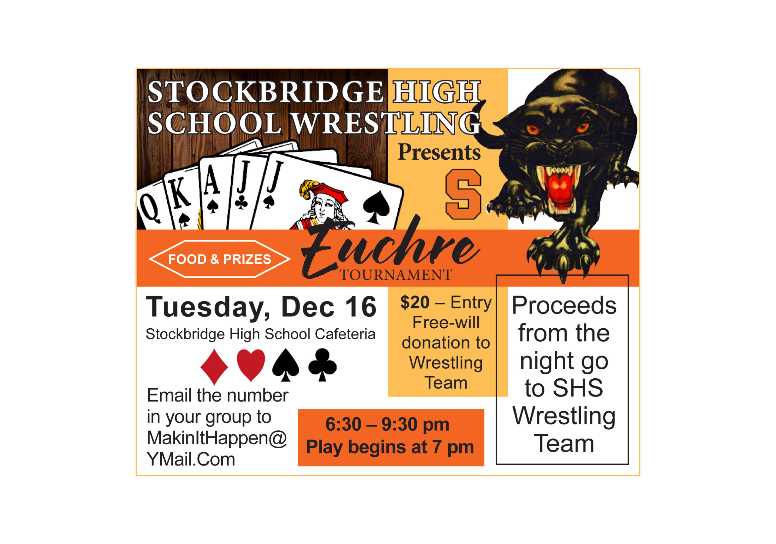 Stockbridge High School Wrestling Team hosts euchre tournament