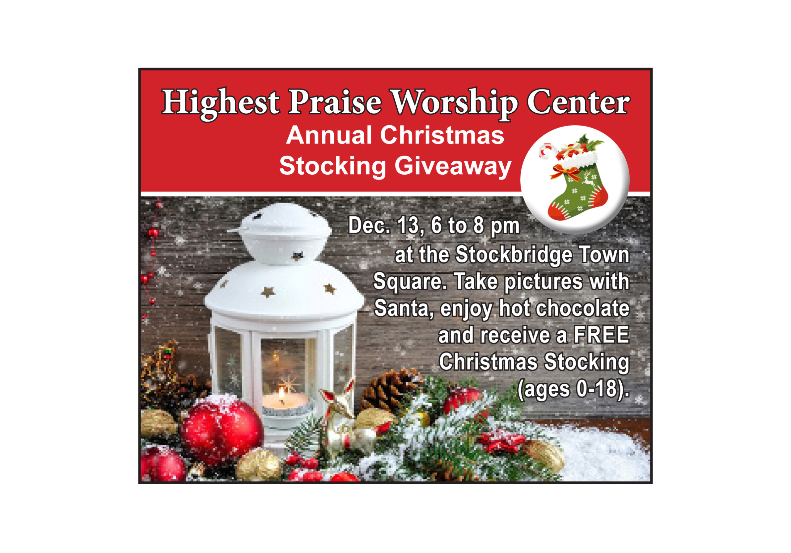 Highest Praise Worship Center Hosts Stocking Giveaway