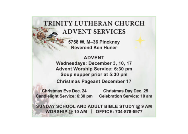 Trinity Lutheran Church hosts holiday services