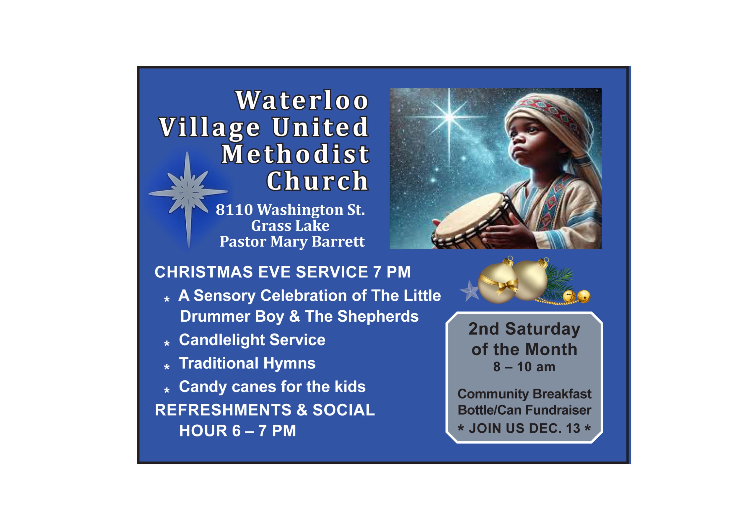 Waterloo Village United Methodist Church hosts Candlelight Christmas Eve Service
