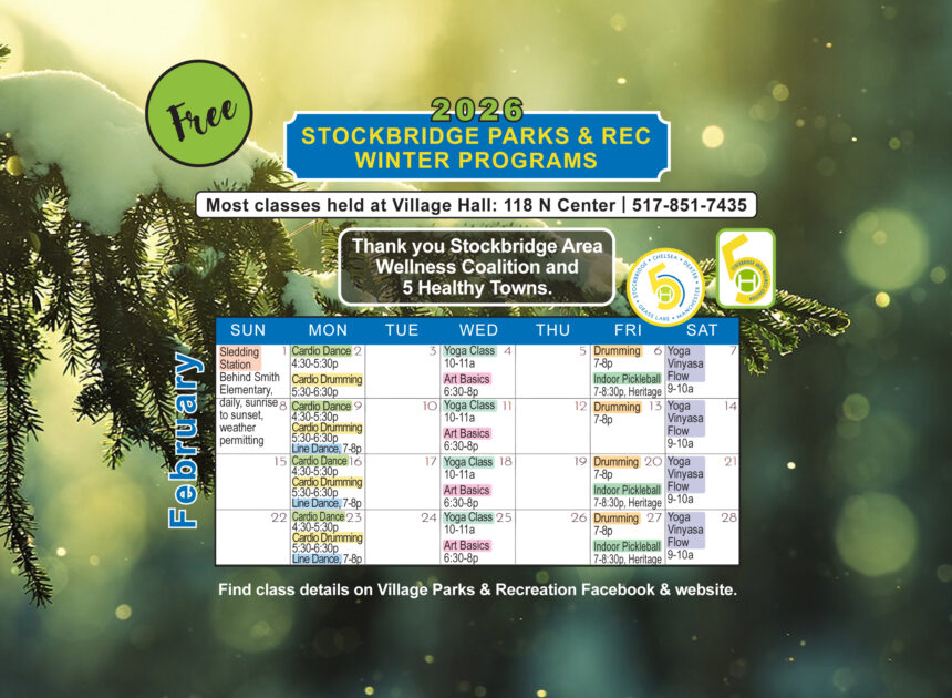 Stockbridge Parks & Rec Winter Programs in February