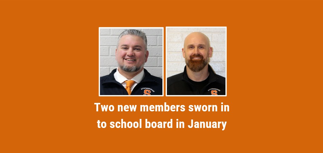 Two new members sworn in to school board in January