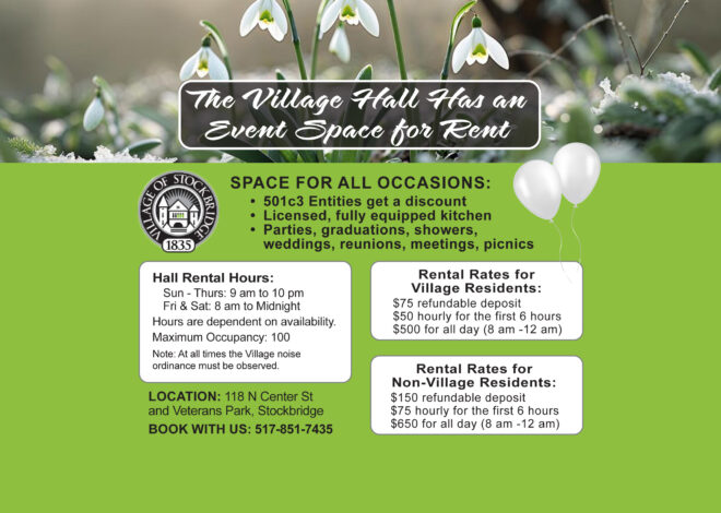 The Village Hall Has Rental Space for All Occasions
