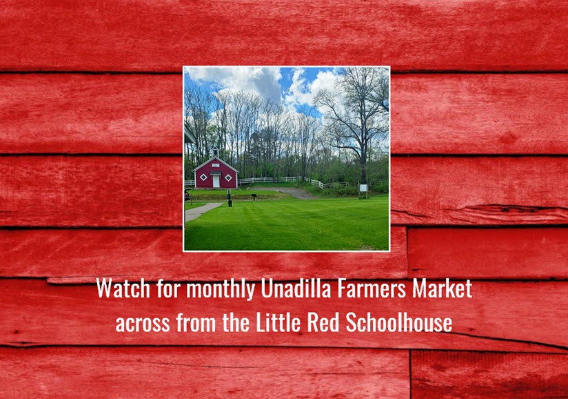 Monthly Unadilla Farmers Market to be held across from the Little Red Schoolhouse