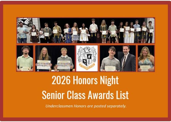 2026 Honors Night Senior Class Awards List