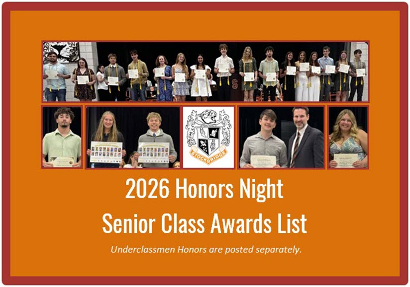 2026 Honors Night Senior Class Awards List