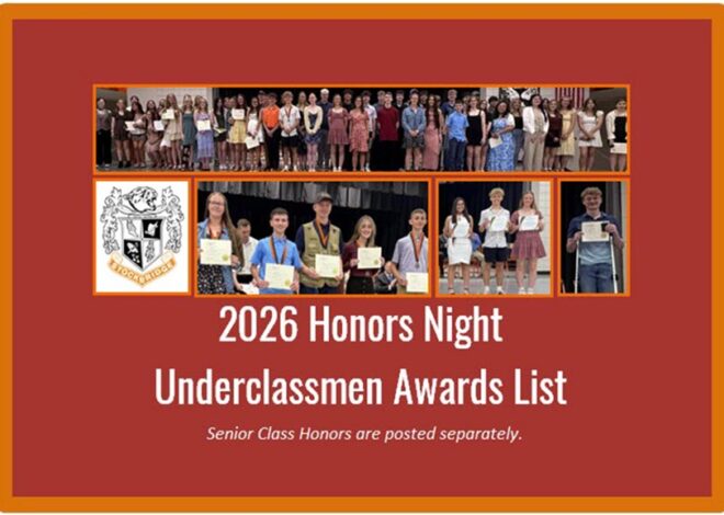 2026 Honors Night Underclassmen Awards List