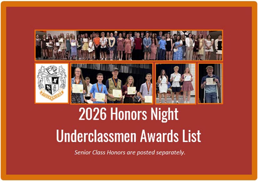 2026 Honors Night Underclassmen Awards List