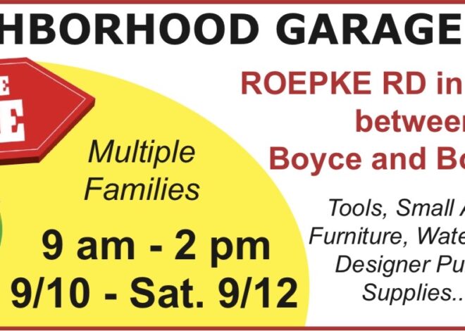 Neighborhood Garage Sale Sept. 10-12