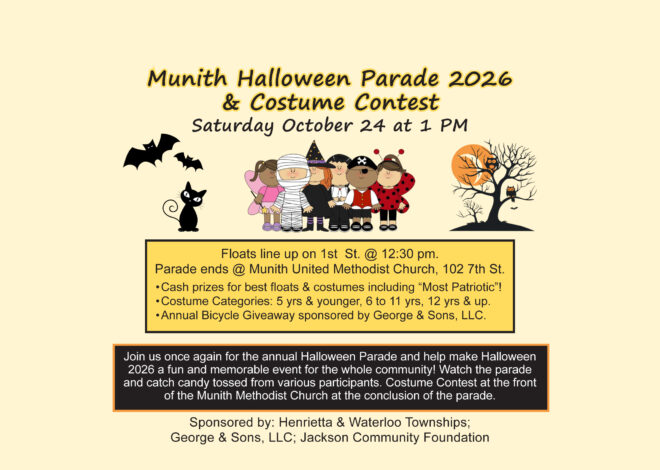 Munith Halloween Parade & Costume Contest: Sat., Oct. 24