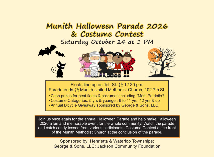 Munith Halloween Parade & Costume Contest: Sat., Oct. 24