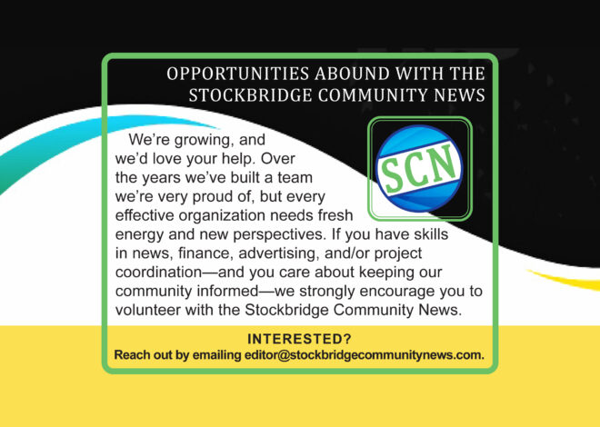 Reach out to volunteer with the Stockbridge Community News